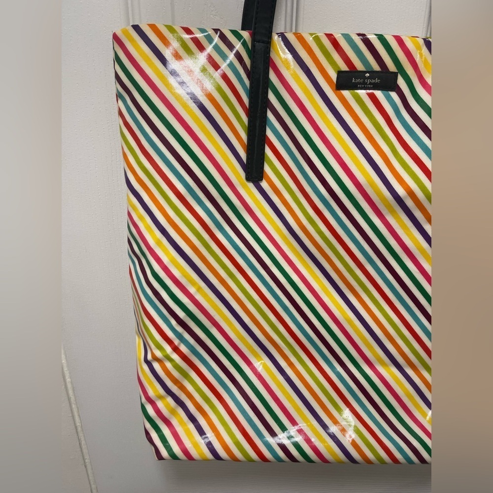 Kate Spade Multicolor Diagonal Stripe Tote - Picture 3 of 11